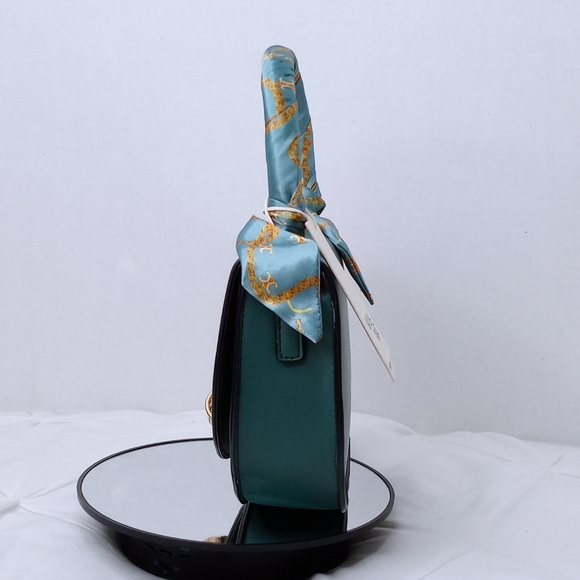 Fashion Faux Leather Handbag with Scarf Handle - Picture 4 of 7